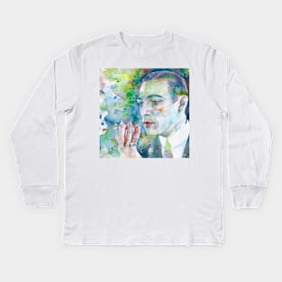 RUDOLPH VALENTINO watercolor portrait Kids Long Sleeve T-Shirt